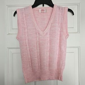 Soft Pink V-Neck Sweater Vest